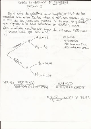 Ejercio 2, teorema de bayes(por mi)