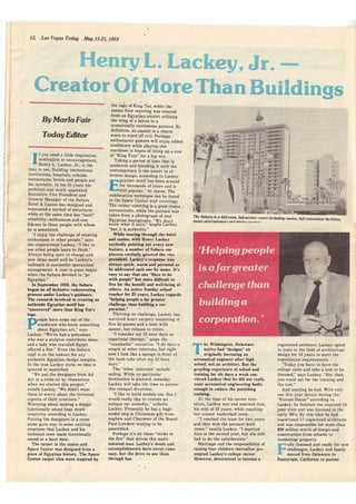 Las Vegas Today - May 15th-21st 1984 - &quot;Henry Lackey Jr - Creator of More than Buildings&quot;