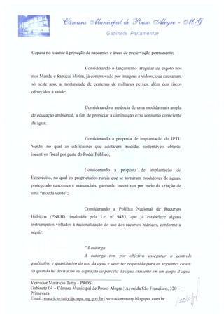 Ofício sugerindo Decreto de Estado de Alerta