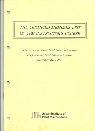 TPM INSTRUCTOR LISTINGS