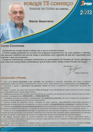 Programa eleitoral PSD Paredes de Coura 2013