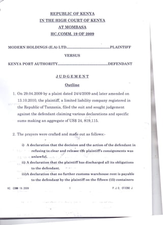 Republic of Kenya in the high court of Kenya at Mombasa
