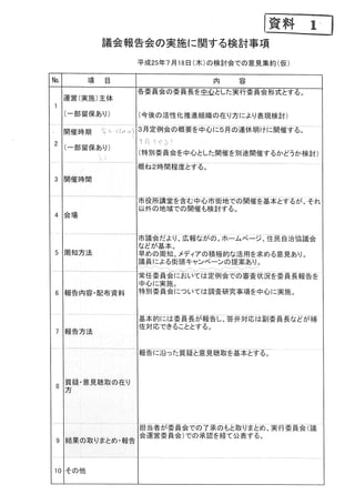 議会報告会の実施に関する検討事項-長野市議会