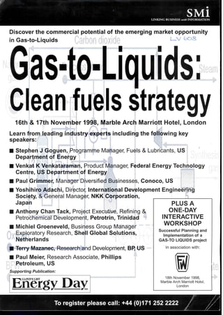 SMi Group's First Ever Gas to Liquids conference in 1998