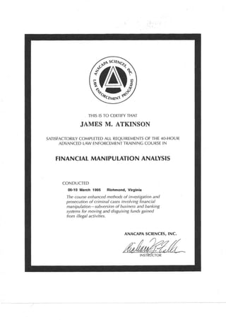 Financial Manipulation Analysis Certification