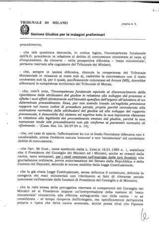 Motivazioni del Gip sulll'accoglimento del rinvio a giudizio ...