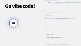 AI
public void showSuggestions() {
if (mAdapter != null && mAdapter.getCount() > 0 && mSuggestionsListView.getVisibility() ==
mSuggestionsListView.setVisibility(VISIBLE);
}
}
/**
* Set Suggest List OnItemClickListener
*
* @param listener
*/
public void setOnItemClickListener(AdapterView.OnItemClickListener listener) {
mSuggestionsListView.setOnItemClickListener(listener);
}
/**
* Set Adapter for suggestions list. Should implement Filterable.
*
* @param adapter
*/
public void setAdapter(ListAdapter adapter) {
mAdapter = adapter;
mSuggestionsListView.setAdapter(adapter);
startFilter(mSearchSrcTextView.getText());
}
/**
* Set Adapter for suggestions list with the given suggestion array
Go vibe code!
 
