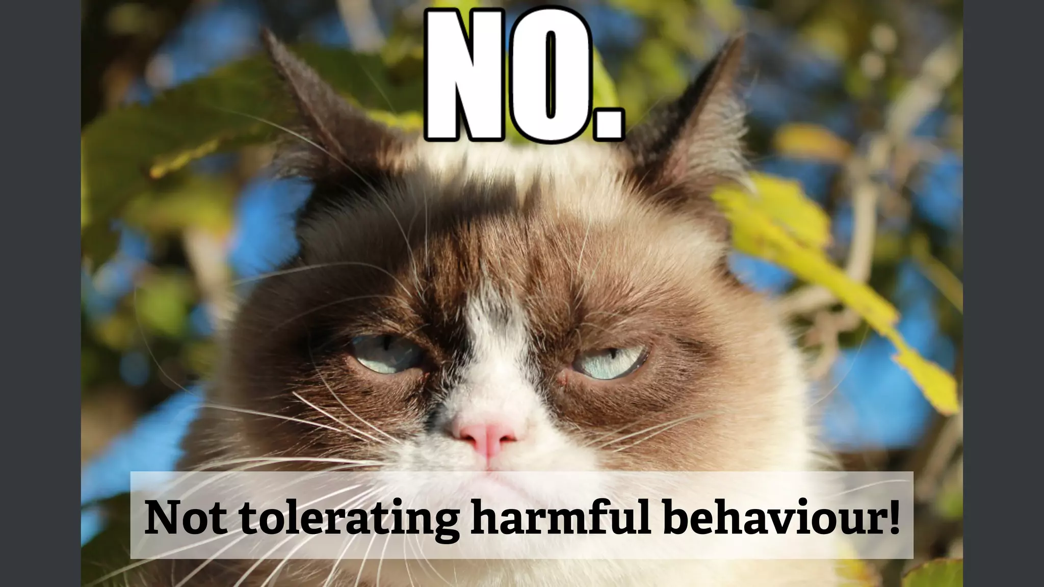 Not tolerating harmful behaviour!
 
