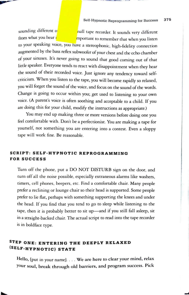 Selfhypnosis, Sample Script PDF