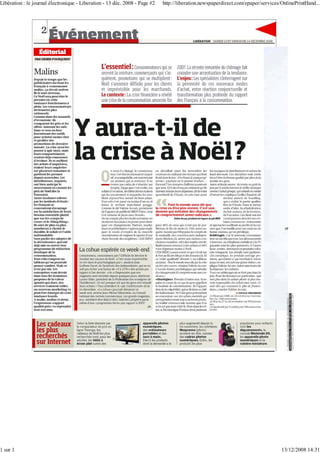 Libération : le journal électronique - Liberation - 13 déc. 2008 - Page #2   http://liberation.newspaperdirect.com/epaper/services/OnlinePrintHand...




1 sur 1                                                                                                                            13/12/2008 14:31
 