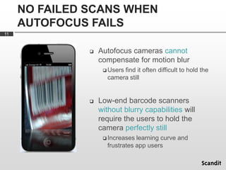 NO FAILED SCANS WHEN
     AUTOFOCUS FAILS
11


                  Autofocus cameras cannot
                   compensate f...