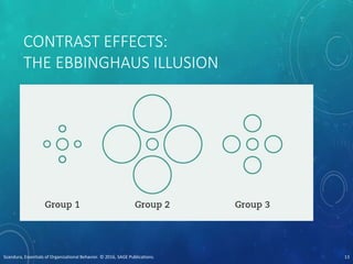 CONTRAST EFFECTS:
THE EBBINGHAUS ILLUSION
Scandura, Essentials of Organizational Behavior. © 2016, SAGE Publications. 13
 