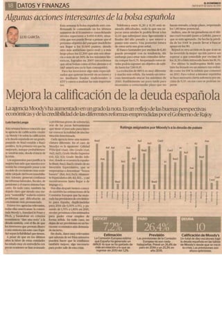 Rating y acciones españolas en "El Económico"