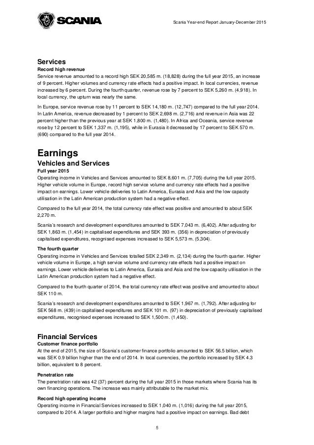 year end report sle scania year end report 2015 year end report sle scania year end report 2015