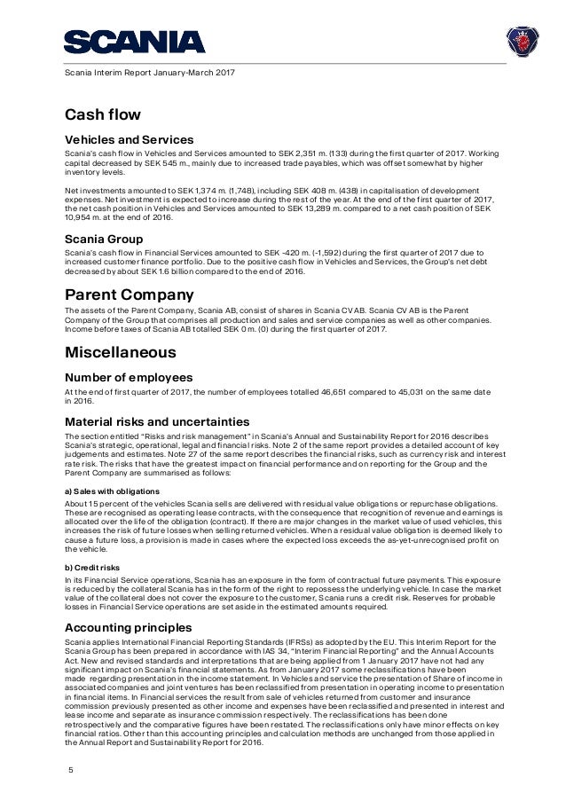 scania interim report january march 2017 2016 form 592