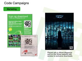 Code Campaigns Placed ads in  Wired Magazine  and on the Wired website with access to exclusive downloads 