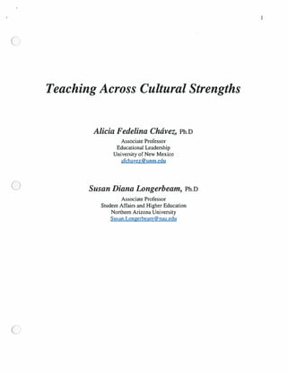 Teaching Across Cultural Strenghts