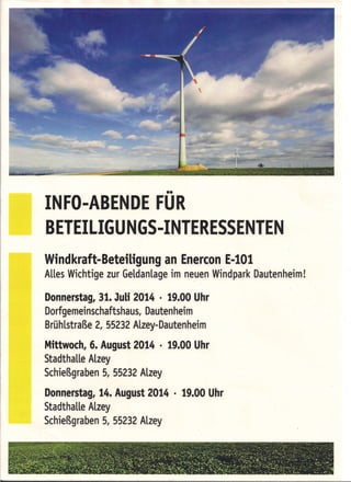 Bürgerwindrad Dautenheim Infoveranstaltung