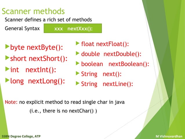 Scanner class | PPT | Programming Languages | Computing