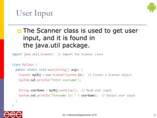 Scanner class java | PPT