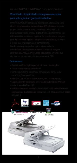 Scanners Avision - Conhecendo os produtos e suas descrições