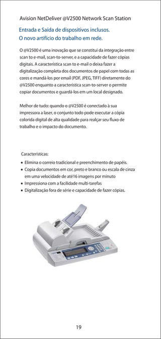 Scanners Avision - Conhecendo os produtos e suas descrições