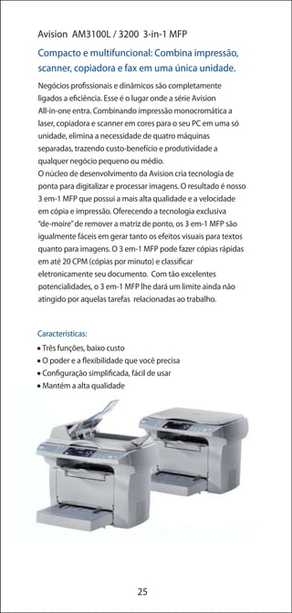 Scanners Avision - Conhecendo os produtos e suas descrições