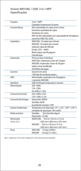 Scanners Avision - Conhecendo os produtos e suas descrições