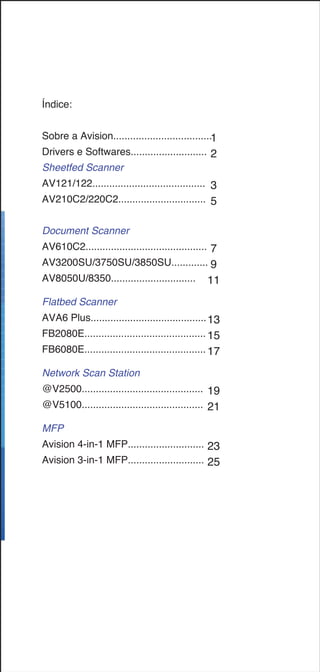 Scanners Avision - Conhecendo os produtos e suas descrições