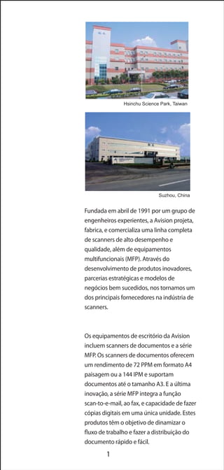 Scanners Avision - Conhecendo os produtos e suas descrições