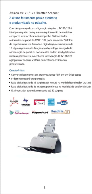 Scanners Avision - Conhecendo os produtos e suas descrições