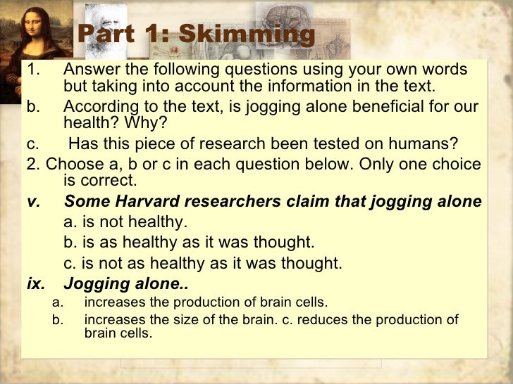 Scanning and skimming