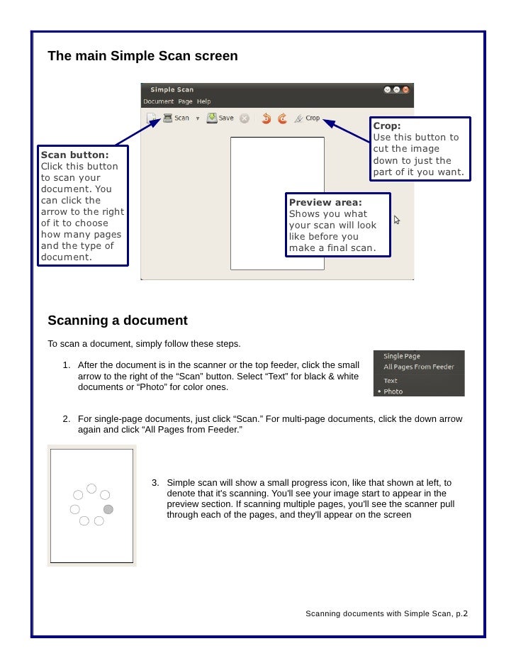 Scanning documents with Simple Scan