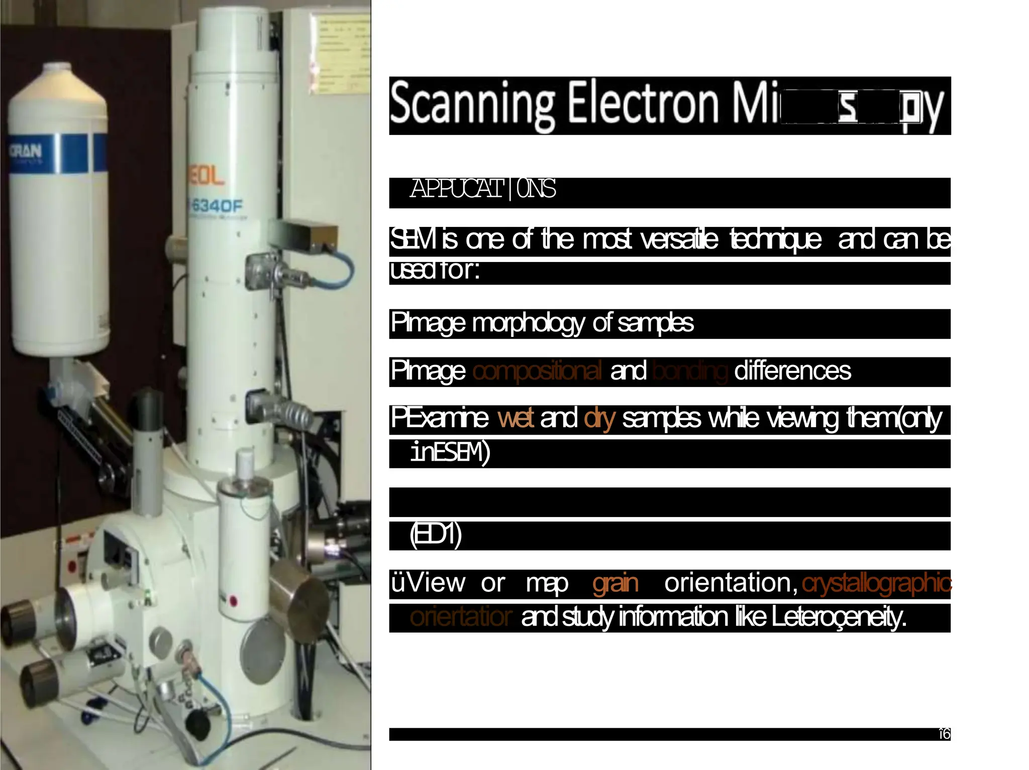 Scanning Electron Microscopy techniquess | PPT