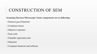 SCANNING ELECTRON MICROSCOPY (SEM).pdf material charaterization | PDF