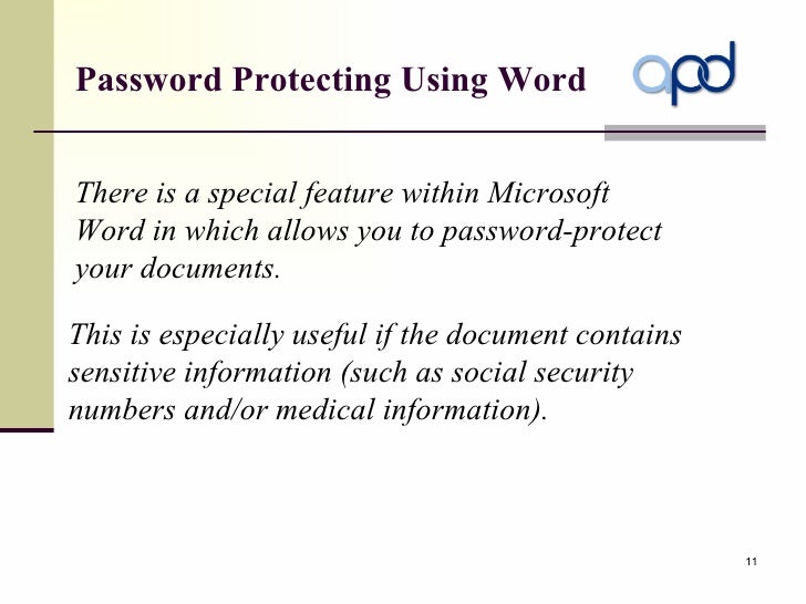 Scanning Password Protecting Docs