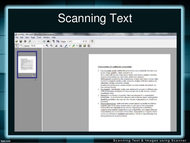 Scanning text and images using scanner