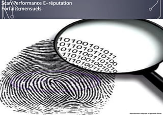 Scan Performance E-réputation 
Forfaits mensuels 
Reproduction intégrale ou partielle illicite  