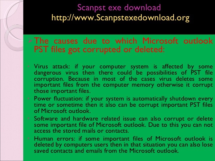 Scanpst exe microsoft download