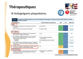 CHU_Hôpitaux de Rouen - page 28
Amsterdam	
  et	
  al.	
  JACC	
  2014;64(24):139-­‐228	
  
ThérapeuJques	
  
 An8agrégants	
  plaqueGaires	
  
 
