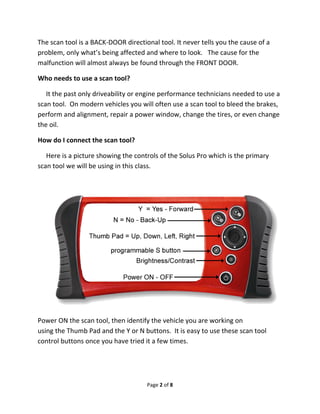 Scan Tool Guide Scan tool basics | PDF