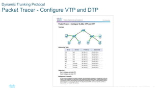 37© 2016 Cisco and/or its affiliates. All rights reserved. Cisco Confidential
Dynamic Trunking Protocol
Packet Tracer - Configure VTP and DTP
 