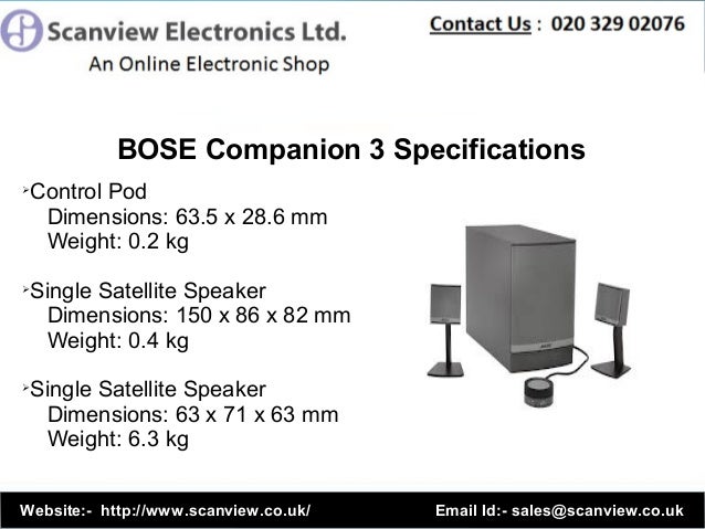 bose companion 3 series ii specs