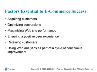 Copyright © 2019, 2016, 2014 Pearson Education, Inc. All Rights Reserved.
Factors Essential to E-Commerce Success
• Acquir...