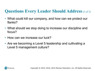 Copyright © 2019, 2016, 2014 Pearson Education, Inc. All Rights Reserved.
Questions Every Leader Should Address (3 of 3)
•...