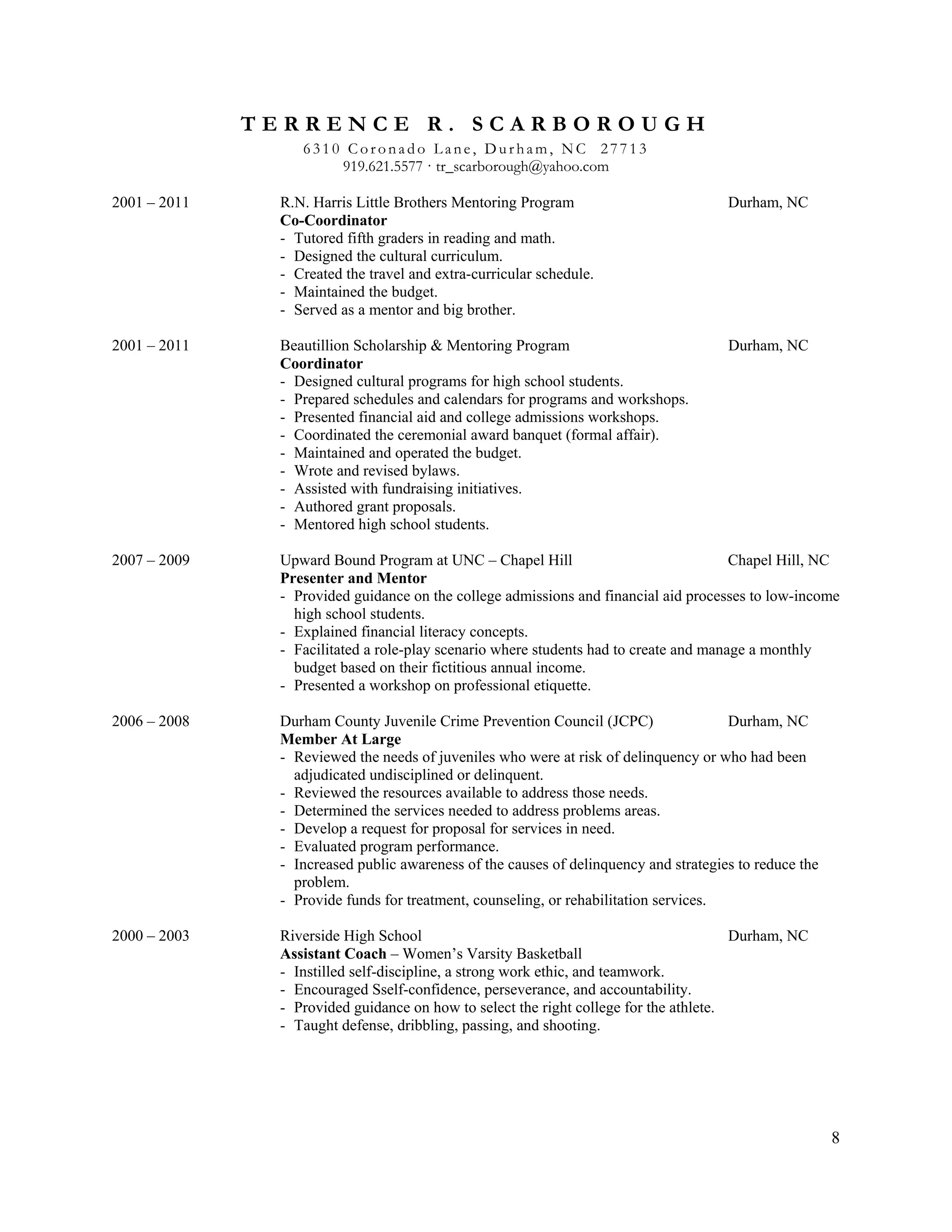 Terrence Scarborough 2014 PA-PAC Questionnaire | PDF