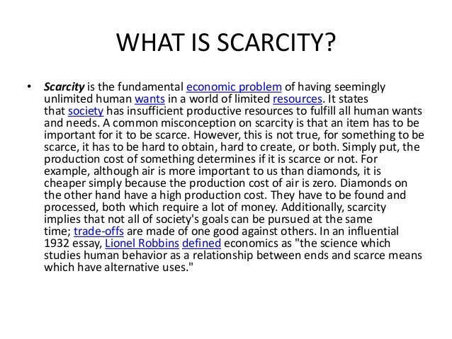 economics essay on scarcity