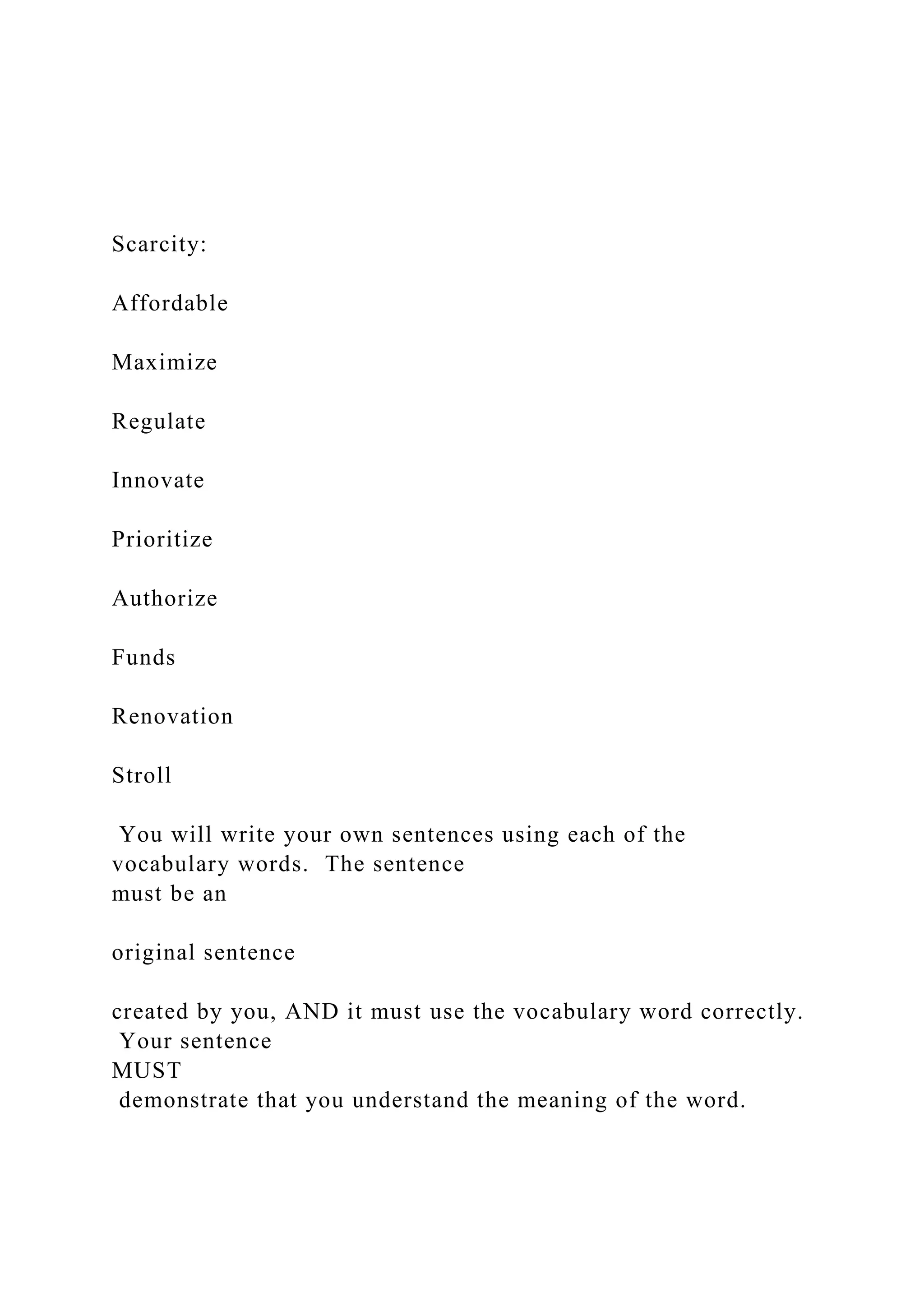 Scarcity AffordableMaximizeRegulateInnovate.docx