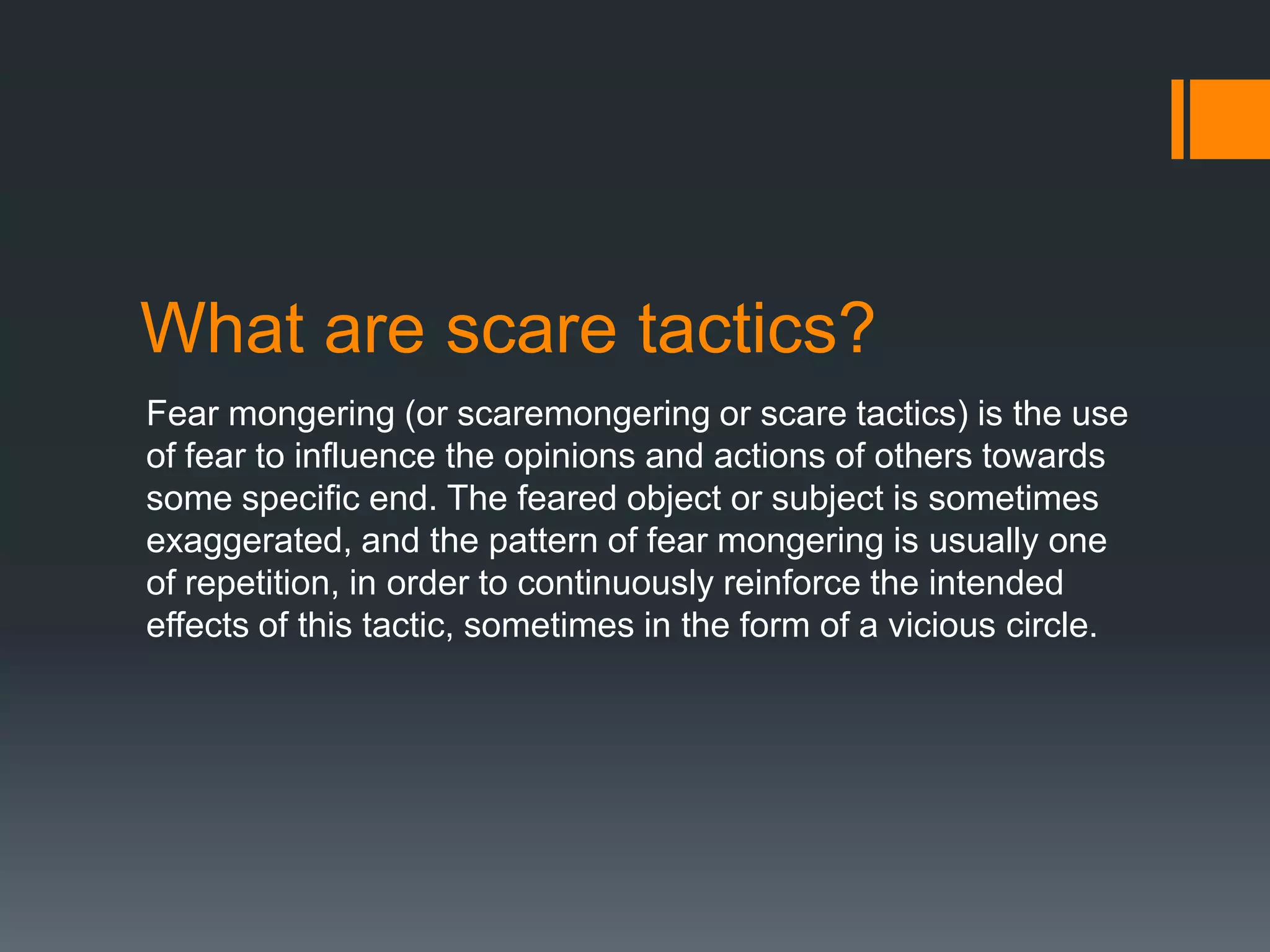 Scare tactics | PPTX