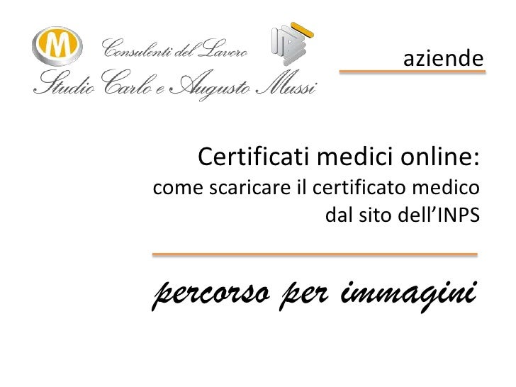 scaricare il certificato medico